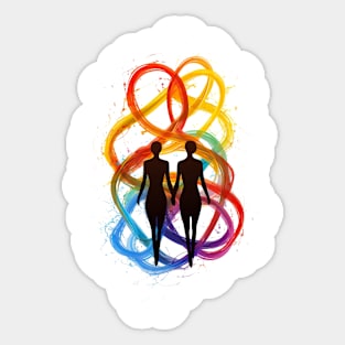 Silhouettes of Infinite Love Sticker